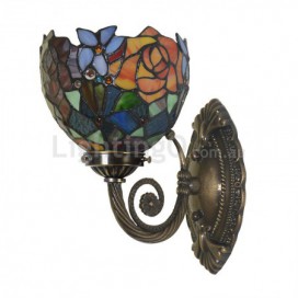 1 Light Rose Stained Glass Wall light