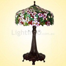 20 Inch Rustic Stained Glass Table Lamp