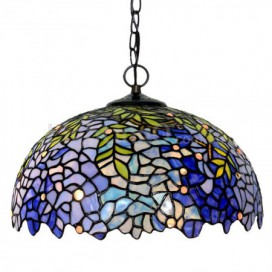 16 Inch Wisteria Stained Glass Pendant Light