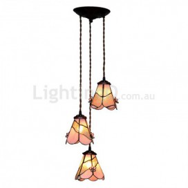 3 Light Stained Glass Pendant Light