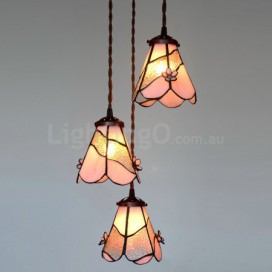 3 Light Stained Glass Pendant Light