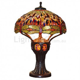 20 Inch Dragonfly Stained Glass Table Lamp