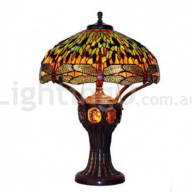 20 Inch Dragonfly Stained Glass Table Lamp
