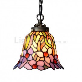 7 Inch Rural Stained Glass Pendant Light