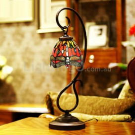 7 Inch Dragonfly Stained Glass Table Lamp