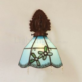 8 Inch Mediterranean Style 1 Light Stained Glass Wall light