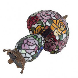 8 Inch Rose Stained Glass Table Lamp