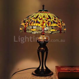 20 Inch Rustic Stained Glass Table Lamp