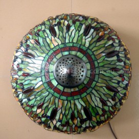 20 Inch Rustic Stained Glass Table Lamp