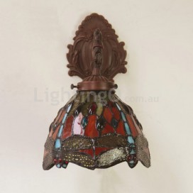 7 Inch Rural Retro Dragonfly Stained Glass Wall light