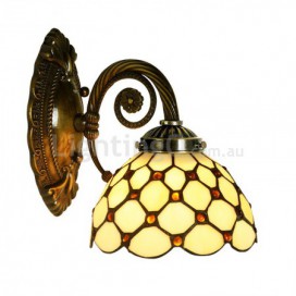 7 Inch Retro 1 Light Palace Stained Glass Wall light