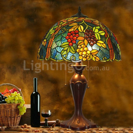 17 Inch Rural Stained Glass Table Lamp