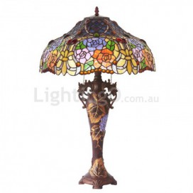 18 Inch Rose Stained Glass Table Lamp