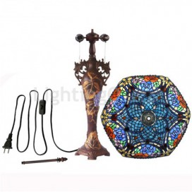 18 Inch Rose Stained Glass Table Lamp