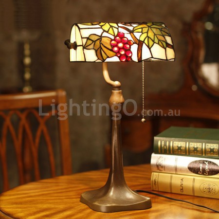 10 Inch Rural Grape Stained Glass Table Lamp