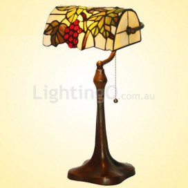 10 Inch Rural Grape Stained Glass Table Lamp