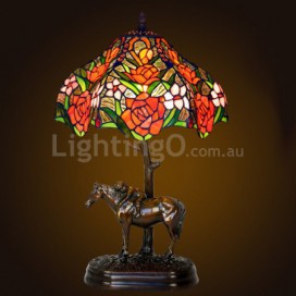 12 Inch Rose Stained Glass Table Lamp