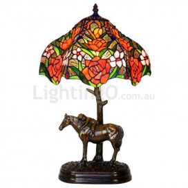 12 Inch Rose Stained Glass Table Lamp