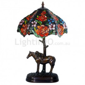 12 Inch Rose Stained Glass Table Lamp