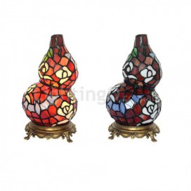 Retro Gourd Stained Glass Table Lamp