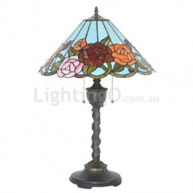 18 Inch Rose Stained Glass Table Lamp