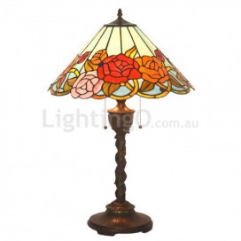 18 Inch Rose Stained Glass Table Lamp