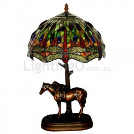 12 Inch Rural Dragonfly Stained Glass Table Lamp