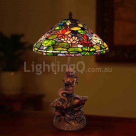 17 Inch Mermaid Stained Glass Table Lamp