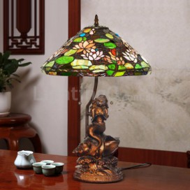 17 Inch Mermaid Stained Glass Table Lamp