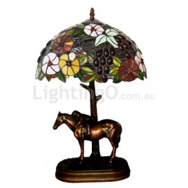 12 Inch Horse Rural Stained Glass Table Lamp