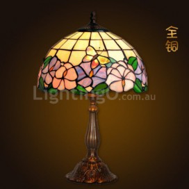12 Inch Rustic Butterfly Stained Glass Table Lamp