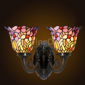 Retro 2 Light Stained Glass Wall light