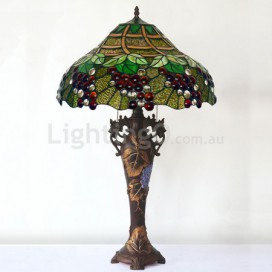 18 Inch Grape Stained Glass Table Lamp