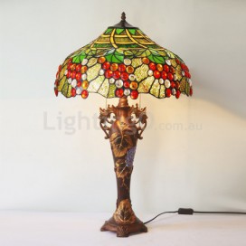 18 Inch Grape Stained Glass Table Lamp