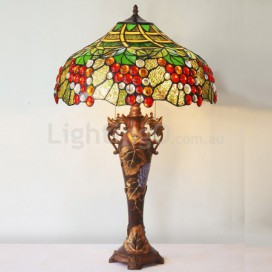 18 Inch Grape Stained Glass Table Lamp