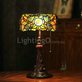 10 Inch Dragonfly Rose Stained Glass Table Lamp