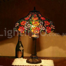 16 Inch Rose Stained Glass Table Lamp