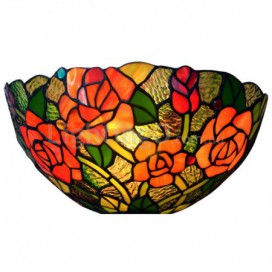 Round Rose Stained Glass Wall light