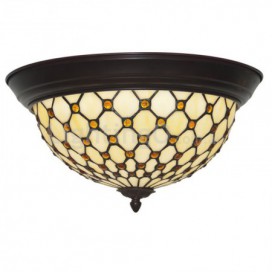 12 Inch Palace Stained Glass Flush Mount