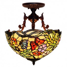 16 Inch Butterfly Stained Glass Pendant Light