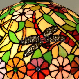 16 Inch Dragonfly Stained Glass Pendant Light