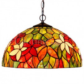 16 Inch 1 Light Stained Glass Pendant Light