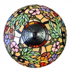 16 Inch Rural Butterfly Stained Glass Pendant Light