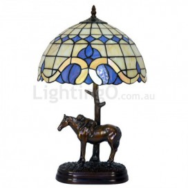 12 Inch Mediterranean Style Retro Stained Glass Table Lamp