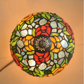 10 Inch Rural Rose Stained Glass Table Lamp