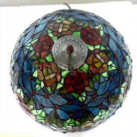 16 Inch Retro Rose Stained Glass Table Lamp