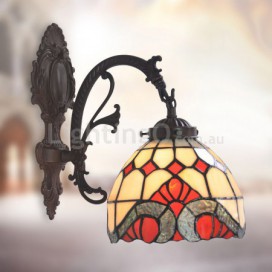 7 Inch Baroque 1 Light Stained Glass Wall light