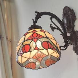 7 Inch Baroque 1 Light Stained Glass Wall light