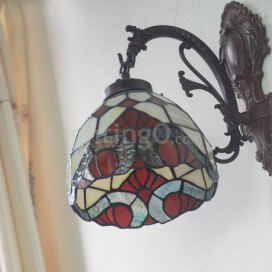 7 Inch Baroque 1 Light Stained Glass Wall light