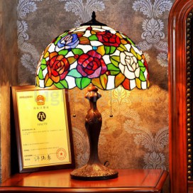 16 Inch Rose Stained Glass Table Lamp